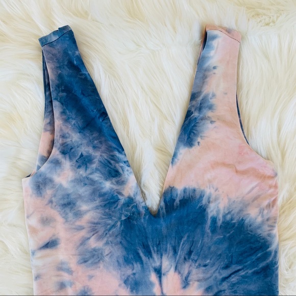 Fore Tie Dye Bodysuit S Blue Pink Tank - Picture 8 of 12